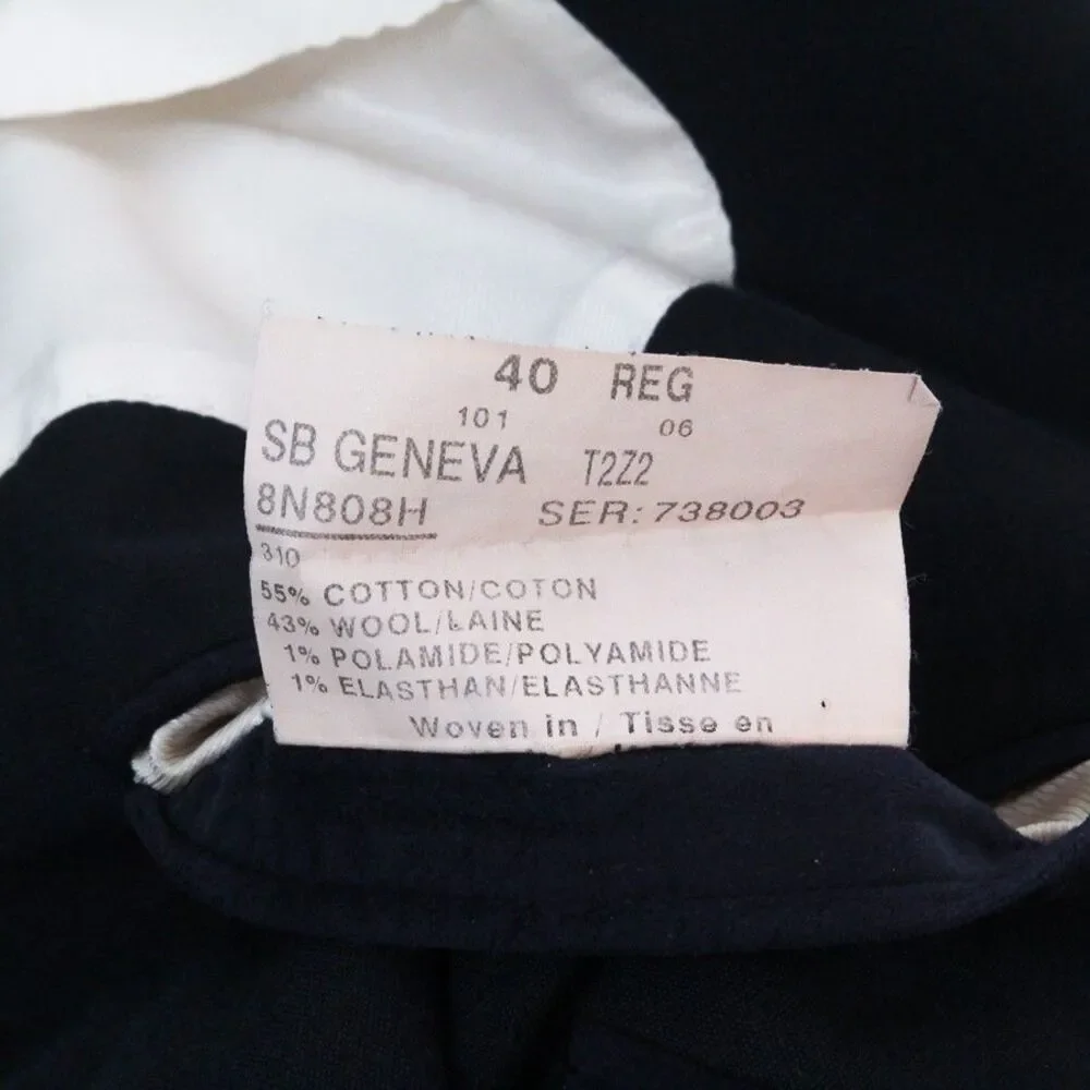 Samuelsohn Cotton Wool Navy Sport Coat 2B 2V Canada Full Canvas Jacket 40R